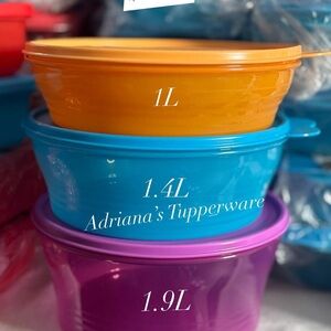 Tupperware Colorful Bowl Set - Orange, Blue, Purple